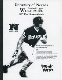 Postseason baseball program cover, University of Nevada, 1999