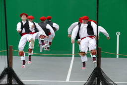 Oinkari male dancers jumping