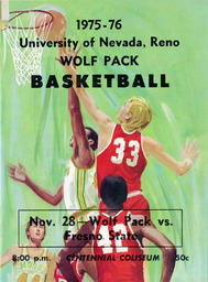 Men's basketball program cover, University of Nevada, 1975
