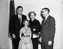 John F. Kennedy with Gov. Grant Sawyer, Bette Sawyer and daughter