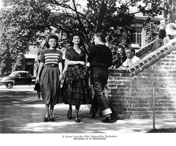 Filming 20th Century-Fox's "Mother is a Freshman," Stewart Hall, 1949