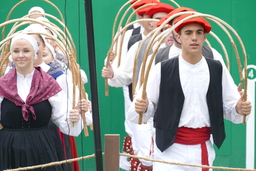 Oinkari dancers with hoops