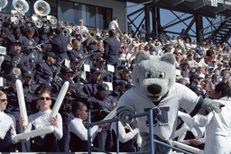 Alphie and the marching band, University of Nevada, 2002