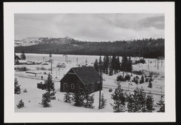 Scenic view of Soda Springs building surrounded by snow, copy 5