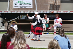 Young Zazpiak Bat Reno dancers dancing at the 39th Annual Basque Festival in Winnemucca