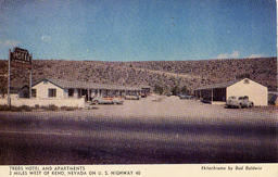 Treds Hotel and Apartments, 2 Miles West of Reno, Nevada