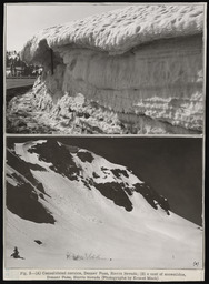 Consolidated cornice at Donner Pass, copy 1; A nest of snow slides at Donner Pass, copy 1