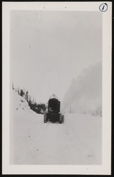 Snow removal tractor in use