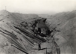 Building Redwood Flume in Lahontan Emergency Pumping Plant discharge ditch,  Newlands Project