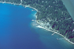 Lake Tahoe and Ward Creek aerial view, looking West, 1965