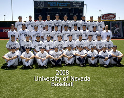 Baseball team, University of Nevada, 2008