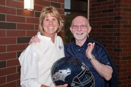 Athletics Director Cary Groth and University President Milton Glick, 2010