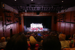 Biotzetik Basque Choir in red, white, and black, far shot