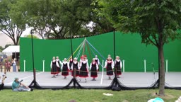 Oinkari dancers with maypole