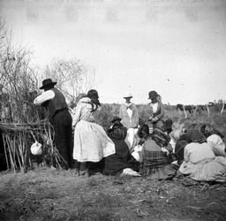A gathering of Paiute Indians