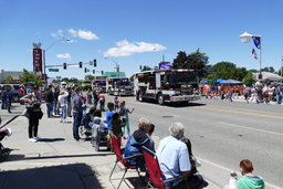 Firefighters marching at the 39th Annual Basque Festival Parade in Winnemucca