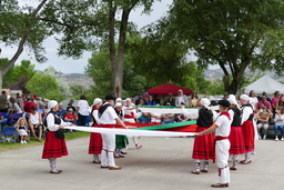 Dancers in lines at 2021 Basque Festival in Elko