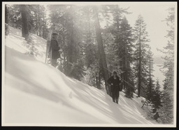 Two people descending trail from Marlette Lake to Lake Tahoe, copy 1