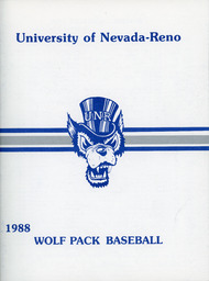 Baseball program cover, University of Nevada, 1988