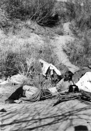 Indian resting by the road