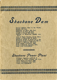 Shoshone Dam and Canyon Views, front cover
