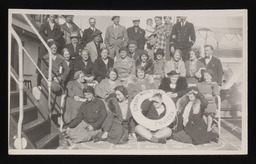 Large group of passengers of R.M.S. Antonia, Glasgow to N. America