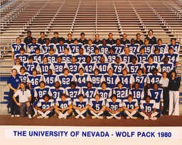 Football team, University of Nevada, 1980