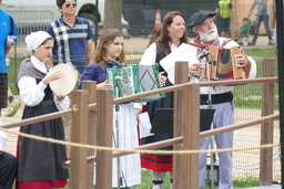 Accordion and tambourine performance