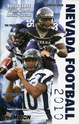 Football program cover, University of Nevada, 2010