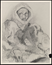 Print of pencil drawing of Dr. Church in Greenland