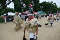 Joaldunak procession with hartza, side view 2