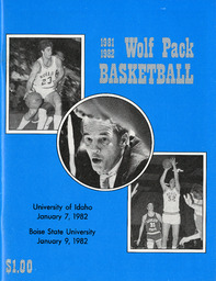 Men's basketball program cover, University of Nevada, 1982