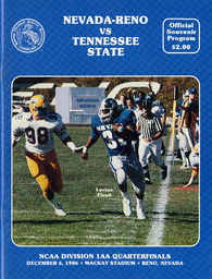 Football program cover, University of Nevada, 1986