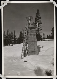 Snow gauge on tower with ladder, copy 3