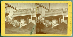 Gold Hill Daily News building with staff in front