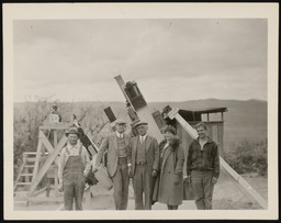 Group standing in front of eclipse station