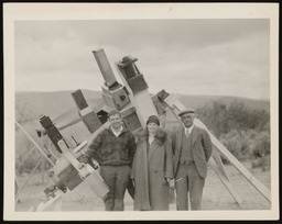Dr. H. D. Curtis, Mary D. Rapier Curtis, and their son waiting for the eclipse