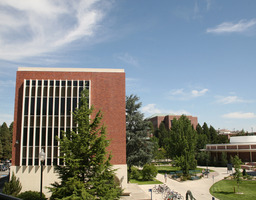 Mack Social Science Building and Hilliard Plaza, 2007