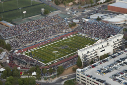 Aerial view of Mackay Stadium, 2010