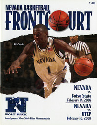 Men's basketball program cover, University of Nevada, 2002