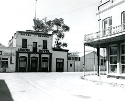 Business area in Dayton, Nevada, showing Union Hotel