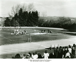 Pole vaulting event, Mackay Stadium (historic), 1949