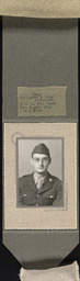 Portrait of Pvt. Lawton B. Kline in photo envelope