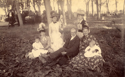 Group photograph of the Morris and Raycraft families