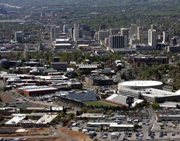 Aerial view of campus and downtown Reno, 2009