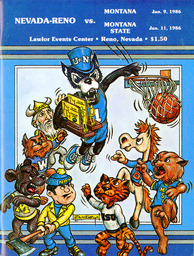 Men's basketball program cover, University of Nevada, 1986