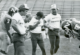 Craig Bray, Chris Ault, John Pettas, and Marty McGuffey, University of Nevada, circa 1978