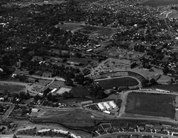 Aerial view of campus, 1954
