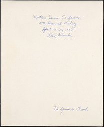 Dr. Church at Western Snow Conference 29th Annual Meeting, copy 1, verso