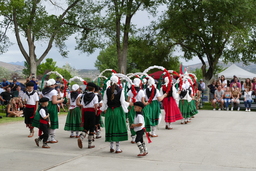 Small boys and young dancers with hoops at 2021 Basque Festival in Elko